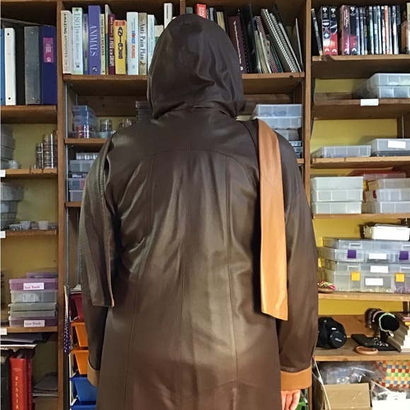 KONUK Genuine Leather Coat, full length, buttery soft, Leather, coat brown - Picture 16 of 16